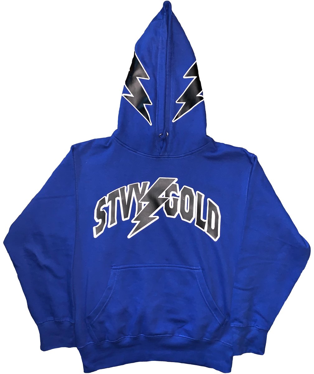 Supreme - Fragment x Assc Blue Bolt Hoodieの+marinoxnatal.com.br